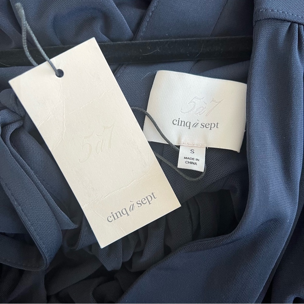 Cinq à Sept Destiny Plunge Mini Dress Navy NWT - Picture 6 of 9